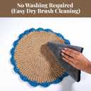 Folkulture Jute Placemats Set of 6, Scalloped Border - (13x19 Inch), 13.5 inches