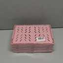 4-Pack Small Pastel Plastic Storage Baskets, Collapsible Crates for Organizing, Space-Saving Mini Bins for Classroom, Kitchen, Office, Bedroom (Pink, 9.8" x 6.5" x 3.8"Medium)