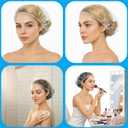 100PCS Disposable Shower Caps - Large Thick Clear Plastic Shower Cap for Women Reusable Waterproof and Men, Hair Cap for Deep Conditioning, Hotel Travel Essentials (22 inch)