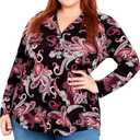 EVANS Women's Plus Size Jersey Print Shirt