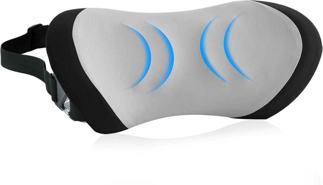 Lumbar Support Pillow for Office Chair - Lumbar Pillow for Car - Ergonomic Lumbar Support Pillow for Car Back Support Cushion (With Strap-black and Gray)