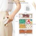 4 x Zentiky Small Daily Pill Organizer with Labels, Medicine Pill Organizer Fit with Your Purse or Pocket for Travel to Hold Vitamin, Fish Oil, Supplement,Cotton Swabs, Bandages or Jewelry-Beige