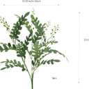 FERIAL 3PCS Artificial Greenery Stems Faux Shrub Bushes Silk Locust Green Leaf Bouquet for Wedding Kitchen Garden Patio Vase Table Centerpieces Indoor Outdoor Decor