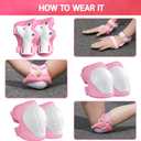 Wemfg Kids Protective Gear Set Knee Pads for Kids 3-14 Years Toddler Knee and Elbow Pads with Wrist Guards 3 in 1 for Skating Cycling Bike Rollerblading Scooter