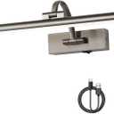 DESOOP Battery Operated Picture Lights for Wall, Wireless Painting Lights Dimmable Artwork Lighting with Remote and Timer, Rechargeable Art Lights for Paintings-Brushed Grey 16'' inch Warm White