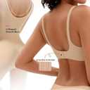 Vertvie Womens Wireless Jelly Bras No Underwire Push Up Seamless Bra Supportive Full Coverage Bralette Regular and Plus Size (Beige, XL)