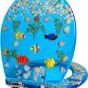 Angol Shiold ROUND Ocean Resin Toilet Seat Soft Close 16.5"