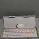 Wireless Keyboard and Mouse Combo, Full Size Slim Thin Cordless Keyboard Mouse with Numeric Keypad, Quiet Computer Keyboard Mice Set 2.4G Stable Connection Adjustable DPI (Rose Gold)