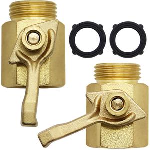 Lifynste Heavy Duty Brass Garden Hose Shut Off Valve, 3/4 Inch, 2 Sets