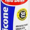 Red Devil 0816 100% Silicone Sealant Architectural Grade, Silicone Architectural Grade RTV Sealant, A Water-Resistant Adhesive for Interior and Exterior Use, 9.8 oz.Tube, White, 1-Pack