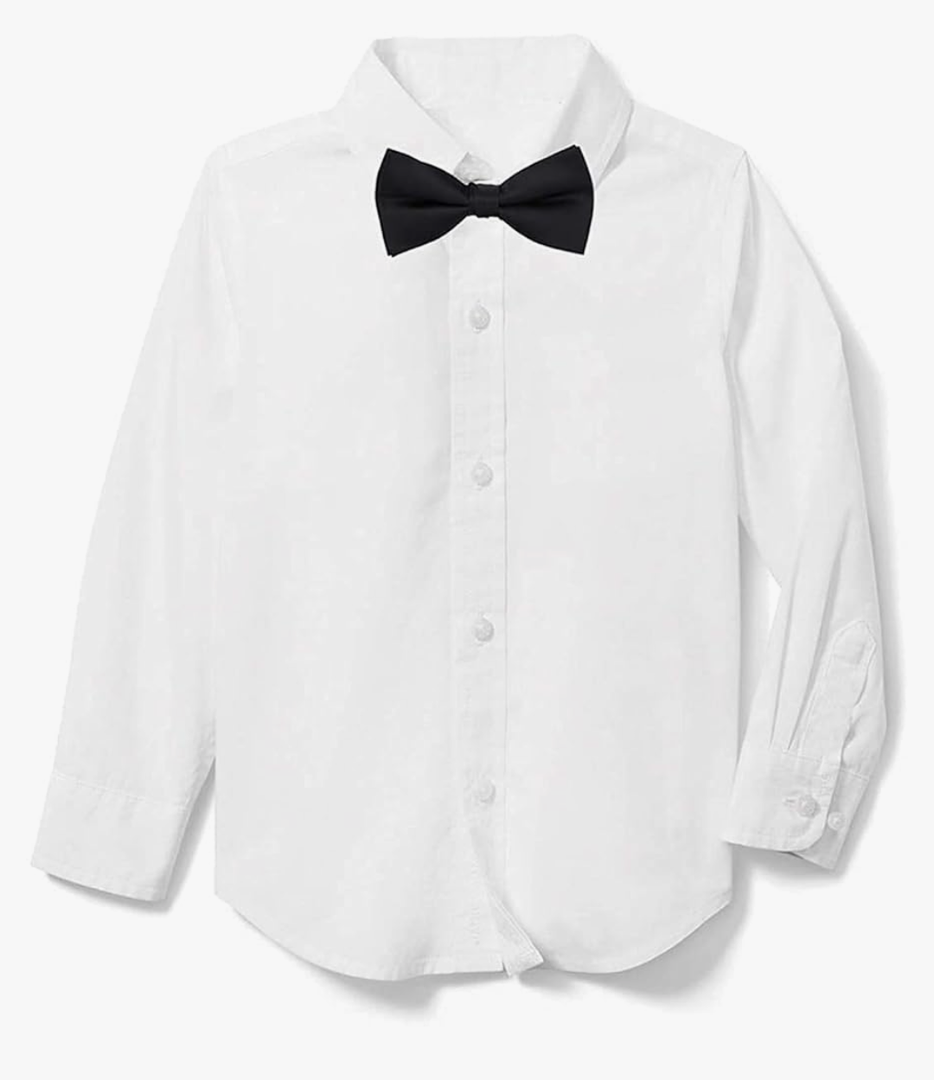 LOLANTA Boys Dress Shirts Button Down Shirt Long Sleeve Boys Kids Shirts and Tie Sets Solid Color Uniforms 2-13 Years
