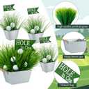 8 Set 162 Pcs Golf Party Table Decorations Sport Themed Party Centerpieces Includes 8 Metal Bucket 24 Mini Golf 120 Artificial Grass 8 Flags and 2Flower Mud for Sport Birthday Decor(Square)