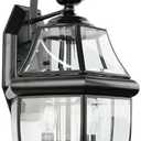 Outdoor Wall Lights, 20inch Large Exterior Lighting Fixtures, 2 Light Waterproof Wall Sconce with Glass Shades, Aluminium Outside Lanterns for Porch Farmhouse Patio Doorway Yard (E12 Base Max 40W)