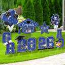 Graduation Yard Sign 2026, 8pcs Large Plastic Graduation Yard Signs Class of 2026 with Stakes for High School College Grad Party Display Indoor or Outdoor(Blue,Black,White)