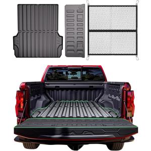 Truck Bed Mat for Chevrolet Colorado 2023-2026 (StowFlex Tailgate) & GMC Canyon 2023-2026 (MultiStow Tailgate), Heavy Duty TPE All Weather Bed Liner, FREE Bonus Tailgate Liner & Cargo Net Included