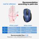 TECKNET Wireless Mouse, 2.4G Ergonomic Optical Mouse, Computer Mouse for Laptop, PC, Computer, Chromebook, Notebook, 6 Buttons, 24 Months Battery Life, 2600 DPI, 5 Adjustment Levels - Blue