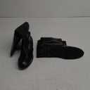 Jiuguva Pirate Boots Men Medieval Renaissance Boots Halloween Costume Caribbean Leather Long Shoes Women Riding Cosplay (11.5-12.5 Women/10-11 Men, Black)