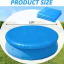 12FT Round Inflatable Above Ground Pool Cover Round Pool Cover with Drawstring Design for Easy Installation