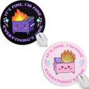 2 Pack Classic Dumpster on Fire Small Mouse Pad, Cute Funny Round Mousepad with Non-Slip Rubber Base, This is Fine Mouse Pads for Desk Accessories Laptop Gaming Office Supplies Decor(8.6 x 8.6 Inch)