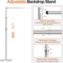 FUDESY Pipe and Drape Backdrop Stand Kit, 8.6x10ft Heavy Duty Backdrop Stand Adjustable Background Frame with Metal Base for Photography Wedding Parties Events Decoration