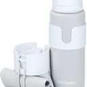 Nefeeko Collapsible Water Bottle, BPA Free 26oz Foldable Water Bottle for Travel Sports, Leak-Proof Spill-Proof Portable Water Bottles with Carabiner, Lightweight (Gray)