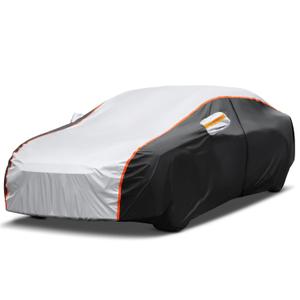 10 Layers Car Cover Waterproof All Weather for Automobiles Rain Snowproof UV Protection Windproof Outdoor Full Car Cover Car Snow Cover with Zipper Cotton, Universal Fit for Sedan(178-185 inch)