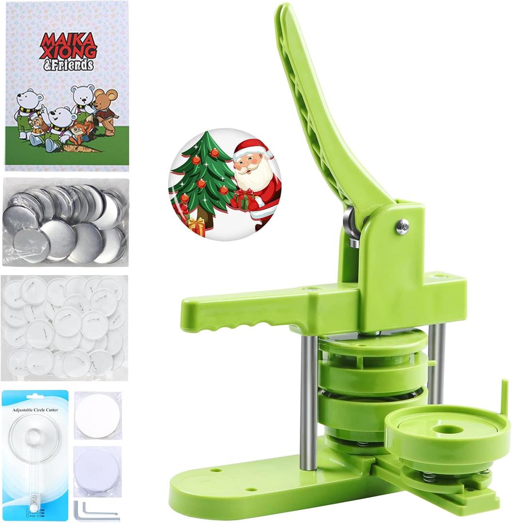 Button Maker Machine 75mm (3 in) Installation-Free, DIY Button Pin Maker Machine, Button Badge Press Machine with Free 100 Sets Button Maker Supplies & Pictures & Circle Cutter & Magic Book