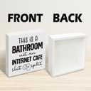 5 x Funny Sarcastic Bathroom Toilet Decor Signs, Home Bathroom Decor, Washroom Wooden Block Signs, Rustic Wood Plaque Box Sign for Home Office Restroom Toilet Shelf Table Decoration