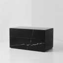 AspenStudio Genuine Black Marquina Marble Cremation Urn for Adult Human Ashes Black Maquina Marble Urn