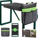 seasky Foldable Garden Kneeling and Seat, Anti-Tipping Garden Bench Widened Thick Soft Kneeling Pad, Heavy Duty Gardening Stool with Garden Tool Bag,Gardening Gift for Women(Without Gloves) (Dark Green)