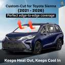 Toyota Sienna EcoNour Car Windshield Sunshade 2021-2026 - 240T Polyester Material Cars Sun Visor Reflector Blocks UV Rays - Foldable Sunshade Interior Protection Accessories