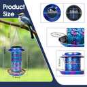 Ottsuls Solar Bird Feeder for Outdoors Hanging, Metal Wild Cardinals Garden Lantern Weatherproof, Decro Solar Birdfeeders as Gift Idea for Women Mom Grandma Bird Lovers (Update Version Blue)