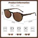 LookLux Reader Sunglasses Women, Small Round Prescription Reading Sunglasses with Readers with Spring Hinge, 2.0