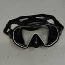 SCUBAPRO Solo Scuba Mask with Panoramic Single Lens for Recreational Diving, Black/ White