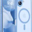 CANSHN Magnetic for iPhone 17 Case, Upgraded [Full Camera Protection] [Compatible with Magsafe] [Translucent Matte] Shockproof Protective Phone Case for iPhone 17 - Light Blue (iPhone 17 (6.3 Inch,2 Lens))