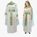 Girls Cleopatra Costume Kids Egyptian Costume Dress Cape Belt Collar Headpiece Wrist Cuffs Egyptian Outfit 4-12 Years