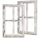 CALIFORNIA CADE ELECTRONIC Rustic Wall Decor-Home Decor Window Barnwood Frames -Room Decor for Home or Outdoor, Not For Pictures, Set of 2 (White)
