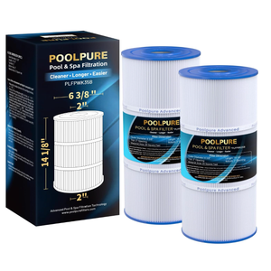 POOLPURE PWK35B SPA Filter Replaces Hot Springs Limelight Series Spa Filters, Watkins 1642301-1, 78161, 78286, Pleatco PWK35B, Filbur FC-3921, SD-01386, 35 sq. ft. 2PACK (White-Standard)