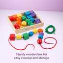 Melissa & Doug Primary Lacing Beads - Educational Toy with 30 Wooden Beads and 2 Laces for Toddlers, Fine Motor Skills Lacing Toys for Toddlers and Kids Ages 3+