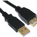10ft. Black USB 2.0 Hi-Speed A to A High Performance Extension Cable, Adapter, Mouse