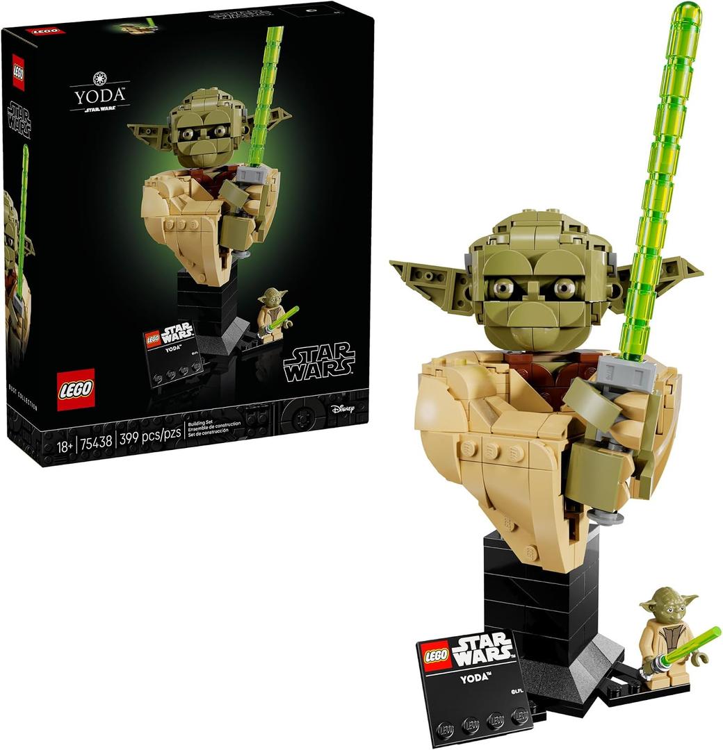 LEGO Star Wars: Attack of the Clones Yoda Bust with Lightsaber - Collectible Building Set for Adults, Ages 18+ - Star Wars Gift for Men & Women - Bedroom or Shelf Decor - 75438
