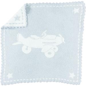 Barefoot Dreams CozyChic Scalloped Baby Receiving Blanket - Blue & White 30x 32