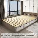 Foldable Breathable Wooden Bed Plate, Guest Tatami Mat, Wood Roll-Type Slatted Bed Japanese Floor Futon Mattress, Floor Sleep Bedding (Queen)