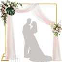 Backdrop Stand Heavy Duty with Base 8.2FT x 8.2FT, Gold Portable Adjustable Pipe and Drape Backdrop Stand Kit, Square Metal Arch Party Frame for Wedding Birthday Party Banquet Decorations