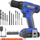 FADAKWALT 20V MAX Cordless Drill Set,Power Drill Kit with Lithium-Ion and charger, 3/8-Inch Keyless Chuck, 2 Variable Speed 21+1 Torque Setting Power Tools Kit，280 inch-lbs with LED Electric Drill Set