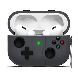 Case For AirPods Pro 2nd /1st Generation Case Cover with Keychain,Game Player Design for Kid Men and Women, Soft Silicone Case for AirPods Pro Gen 2/1(2023/2022/2019) Charging -Grey