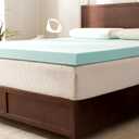 Elegant Comfort 3 Inch Premium Ventilated Memory Foam Mattress Topper - Optimizes Airflow - CertiPUR Certified - Mattress Pad and Bed Topper - Twin Size (Light Blue)