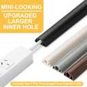 12ft Cord Cover Floor for Extension Cords, Self-Adhesive Floor Cable Cover to Protect Cables & Prevent Tripping, PVC Cord Hider Protector, Internal Wire Management Channel Diameter: 0.39", Black (W1'' x L12')