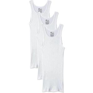 Hanes Men's Cotton Tank Undershirts Pack, Moisture-Wicking Ribbed Tanks, lightweight Cotton Tank Undershirts, 3-Pack (X-Large, White)