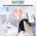 Cloth Changing Mini Mop Zero Touch Lazy Flat Cleaning Tool Clip Clamp Disposable Dust Sweeper Portable Hands Free Wet and Dry Compatible Click Snap Easy Wall Floor Clean Reusable for Small Spaces
